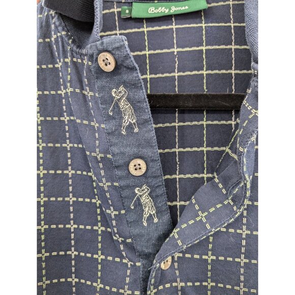 Bobby Jones Polo Shirt Men Size S Check Plaid Italy Golf Preppy Retro Heritage - Picture 3 of 10